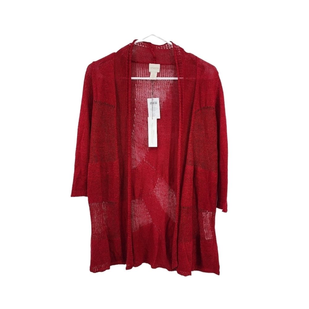 Chico's Women's Ella 3/4 Sleeve Cardigan Sweater